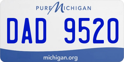 MI license plate DAD9520