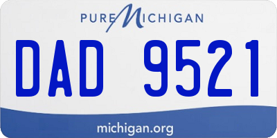 MI license plate DAD9521
