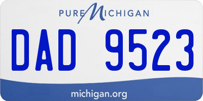 MI license plate DAD9523