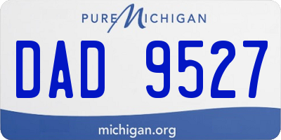 MI license plate DAD9527
