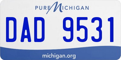 MI license plate DAD9531