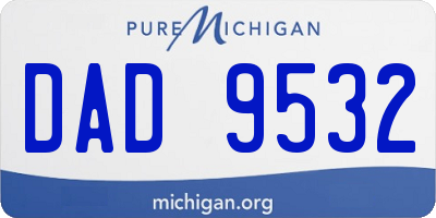 MI license plate DAD9532