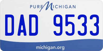 MI license plate DAD9533