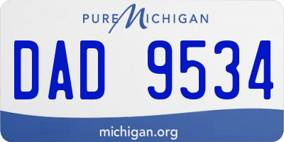 MI license plate DAD9534