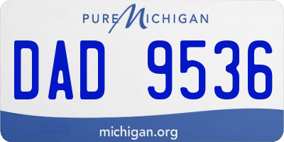 MI license plate DAD9536