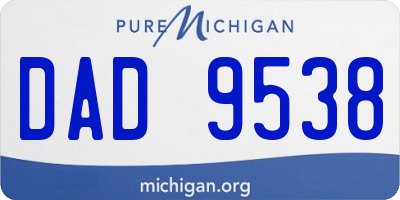 MI license plate DAD9538