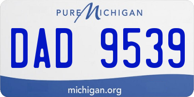 MI license plate DAD9539