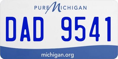 MI license plate DAD9541