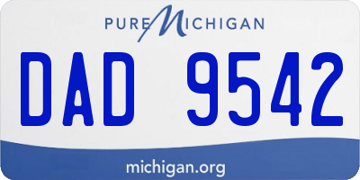 MI license plate DAD9542