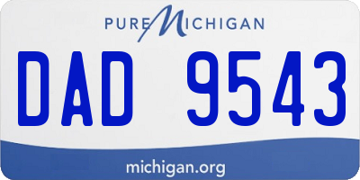 MI license plate DAD9543