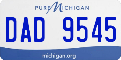 MI license plate DAD9545