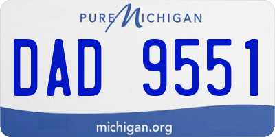 MI license plate DAD9551