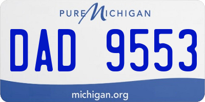 MI license plate DAD9553