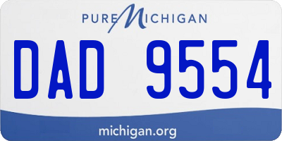 MI license plate DAD9554