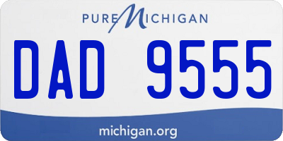 MI license plate DAD9555