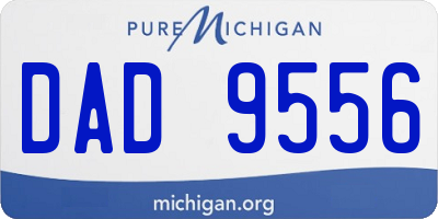 MI license plate DAD9556