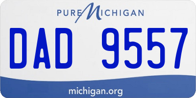 MI license plate DAD9557