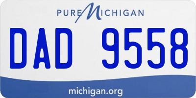 MI license plate DAD9558