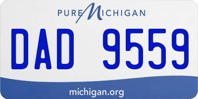 MI license plate DAD9559
