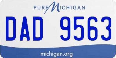 MI license plate DAD9563