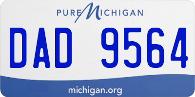 MI license plate DAD9564
