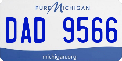 MI license plate DAD9566