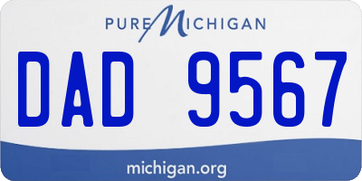 MI license plate DAD9567