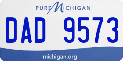 MI license plate DAD9573