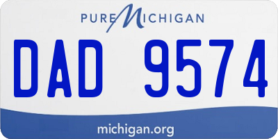 MI license plate DAD9574