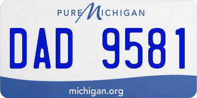 MI license plate DAD9581