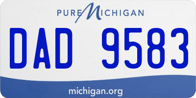 MI license plate DAD9583
