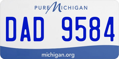 MI license plate DAD9584