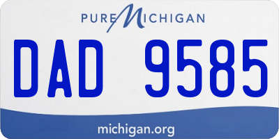 MI license plate DAD9585