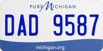 MI license plate DAD9587