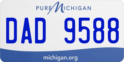 MI license plate DAD9588