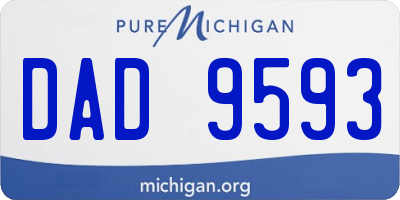 MI license plate DAD9593