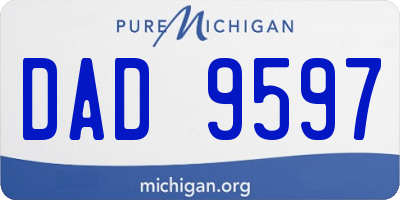 MI license plate DAD9597