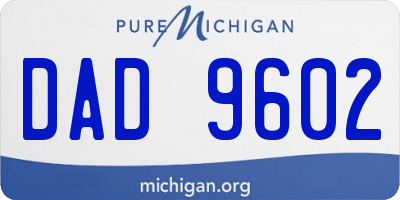 MI license plate DAD9602