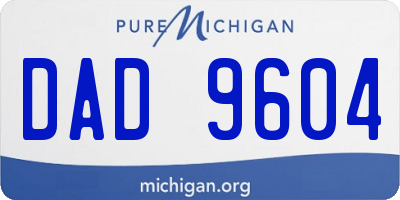 MI license plate DAD9604