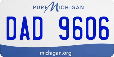 MI license plate DAD9606
