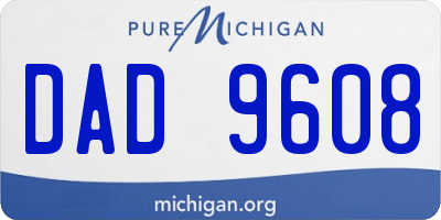 MI license plate DAD9608