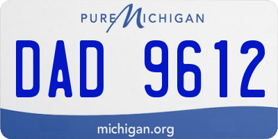 MI license plate DAD9612