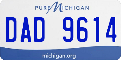 MI license plate DAD9614