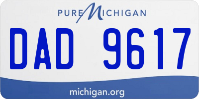 MI license plate DAD9617