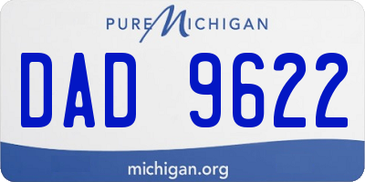 MI license plate DAD9622