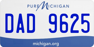 MI license plate DAD9625