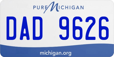MI license plate DAD9626