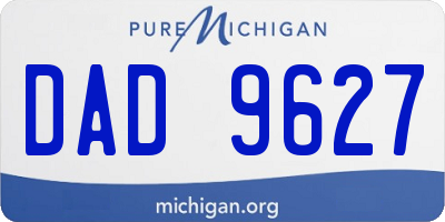 MI license plate DAD9627