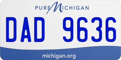 MI license plate DAD9636