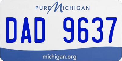 MI license plate DAD9637